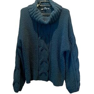 Seven7 Women’s Green Chenille Turtleneck Sweater Size Large